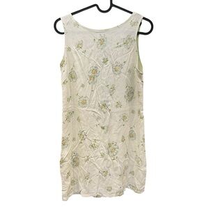 Niki-Lee 11 Vintage Floral Cream Sleeveless Mini Dress Mod 60s Made in USA